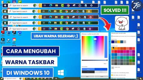 Cara Mengubah Warna Taskbar Di Laptop Atau Pc Windows Youtube