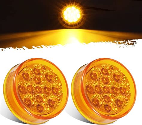 Amazon Partsam Pcs Inch Round Led Side Marker Lights Amber