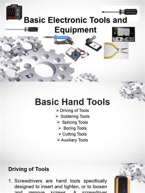 02 - Basic Electronic Tools and Equipment | PDF | Soldering | Screw