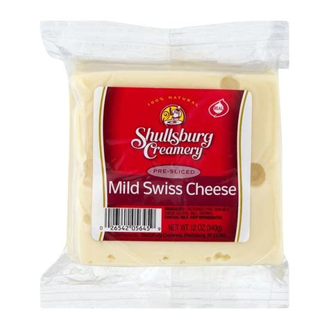 Shullsburg Creamery Pre Sliced Cheese Mild Swiss 12 Oz Delivery Or