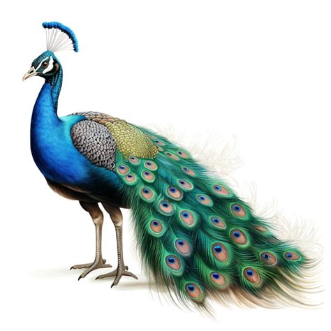 Premium Ai Image Peacock With White Background High Quality Ultra Hd