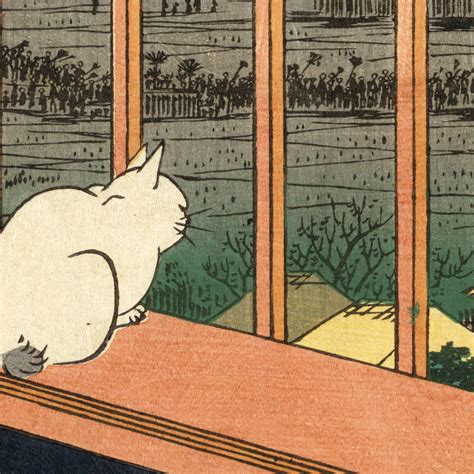 Cat In Window 1857 Japanese Poster Print Hiroshige Ukiyo E Etsy Polska