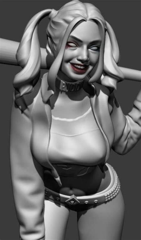 Harley Quinn 3d Printer Files 3d Stl Fileready 3d Model Movie Characters Figures Anime Etsy