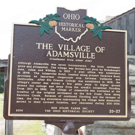 The Village Of Adamsville Historical Marker