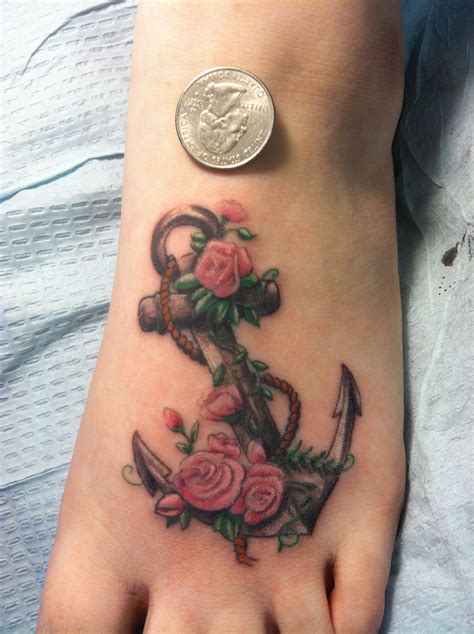 Anchor Tattoo With Flowers - FLOWERS KAQ