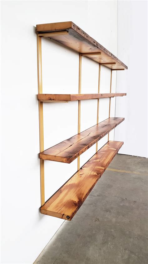 Wall Mounted Shelving Unit Modular Shelving System With Solid Wood