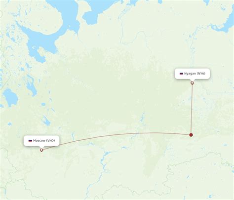 Flights From Moscow To Nyagan Vko To Nya Flight Routes