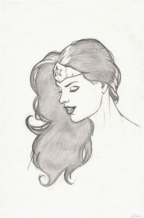 A Pencil Drawing Of A Woman With Long Hair