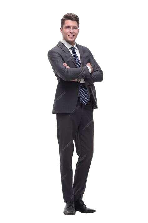 portrait   successful young businessman isolated  white premium