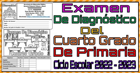 Examen Diagn Stico Cuarto Grado Cuarto Grado Examen Grado Hot Sex Picture