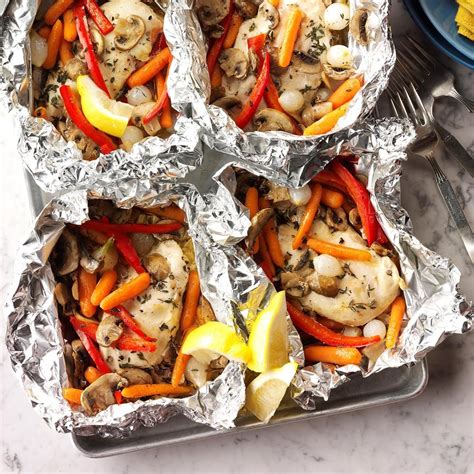 Herbed Chicken And Vegetable Foil Packets Recipe