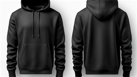 Premium AI Image | Blank black men's hoodie sweatshirt with long ...