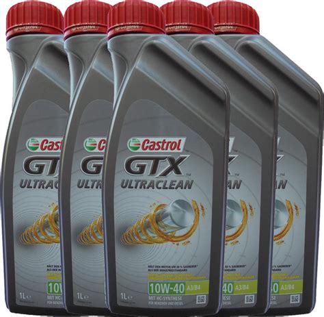 Castrol Gtx Ultraclean 10w 40 A3b4 5x 1 Litre Buy Motor Oil