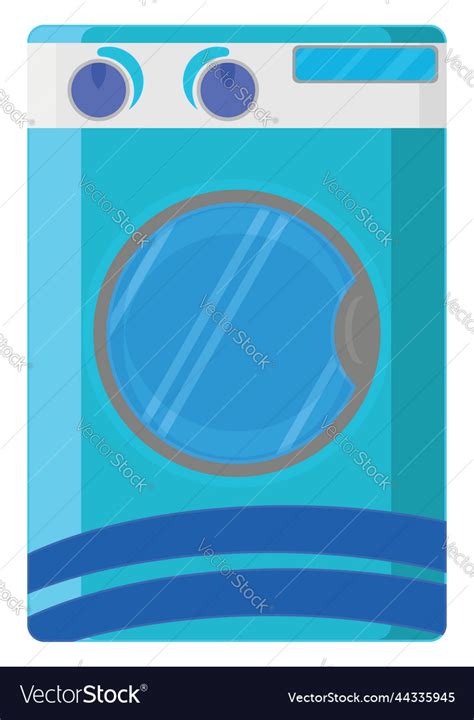 Blue Washing Machine On A White Background Vector Image