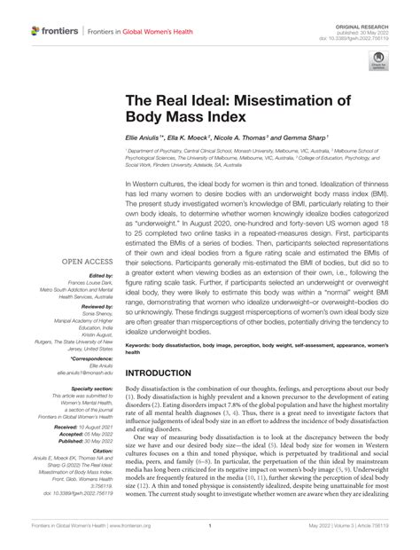 PDF The Real Ideal Misestimation Of Body Mass Index