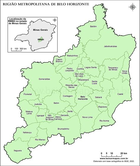 Mapa De Bh E Região Metropolitana - Mapa da Região Metropolitana de Belo Horizonte - RMBH | Baixar Mapas