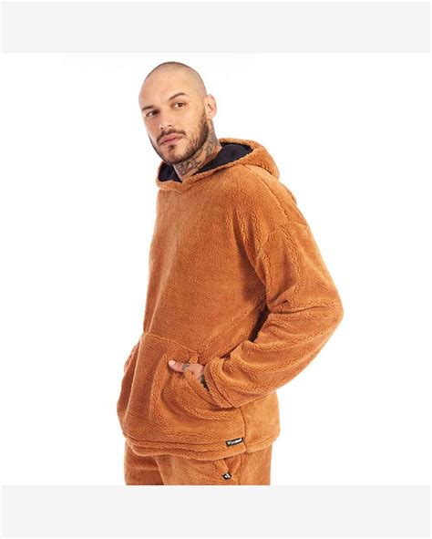 Riachuelo Blusão Teddy Canguru Brohood Masculino Sherpa Caramelo