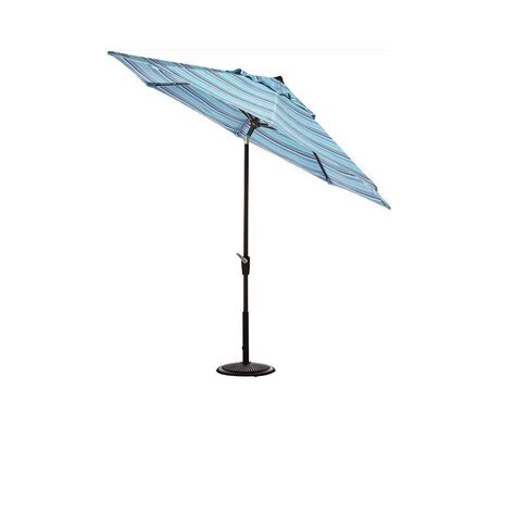 Pure Garden 10 Ft Aluminum Patio Umbrella With Auto Tilt In Blue M150002 The Home Depot