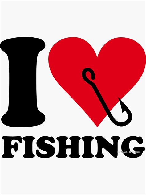 I Love Fishing Sticker For Sale By Nektarinchen Redbubble