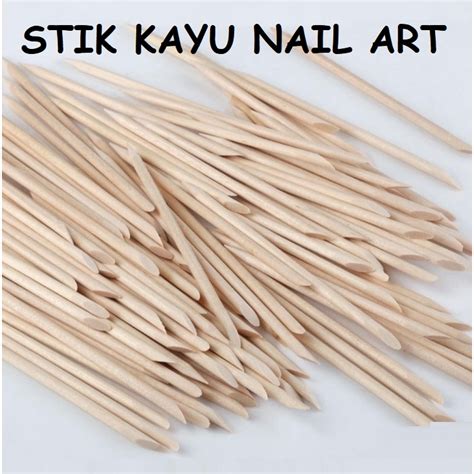 Jual Stik Kayu Nail Art Pendorong Kutikula Wooden Stick Cuticle Pusher