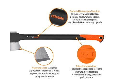 Siekiera Uniwersalna 2600g Z Trzonkiem Fiberglass Extreme TEGER Farmexpert