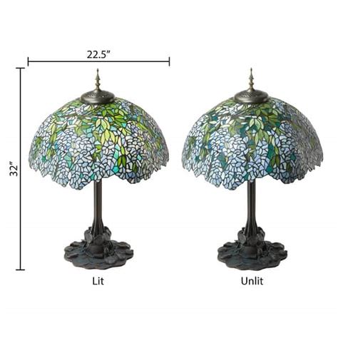 Wisteria River Of Goods Tiffany Style Green And Blue Stained Glass 32 Inch Table Lamp 225 X