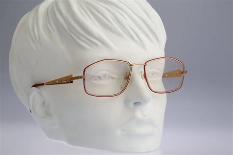 Silhouette M 6142 V 6053 Vintage 90s Unique Gold And Red Etsy Vintage Eyeglasses Frames