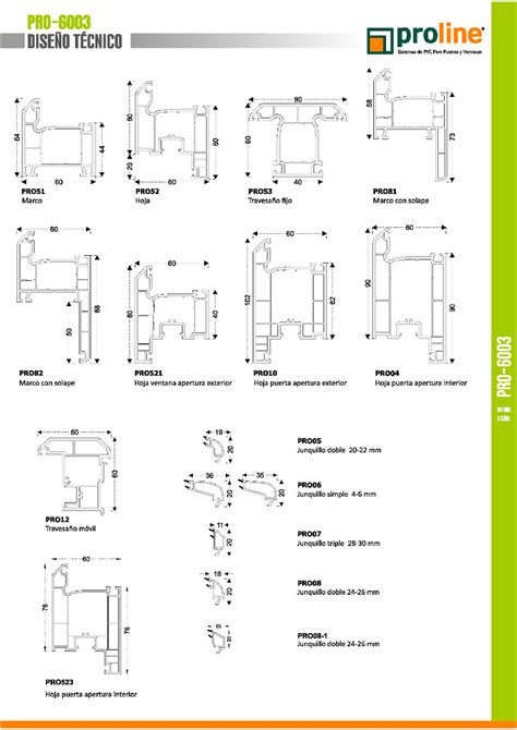 Sistemas de PVC PRO 6003 para puertas y ventanas de 60 mm y 3 cámaras