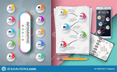 Neg cio Infographic Modelo Para Sua Ideia Ilustração do Vetor