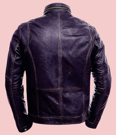 Purple Leather Jacket Men Airborne Jacket