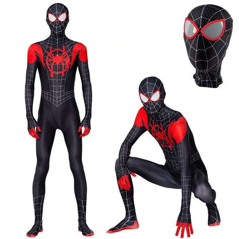 Spider Man En El Verse Ni Os Adulto Disfraz Miles Morales Cosplay Traje