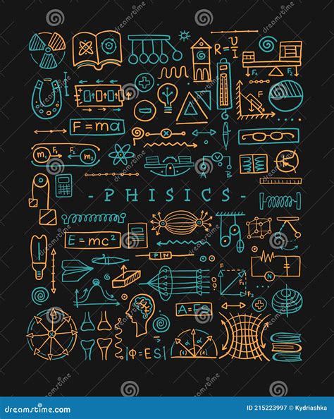 Physics Icons, Sign and Symbols. Art Background for Your Design Stock ...