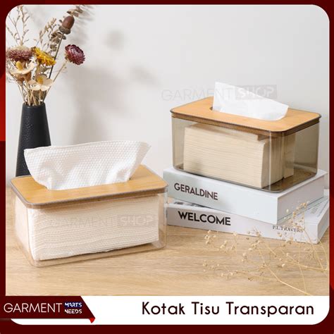 Jual Tempat Tisu Kotak Tisu Kayu Transparan Kotak Tissue Kamar Mandi