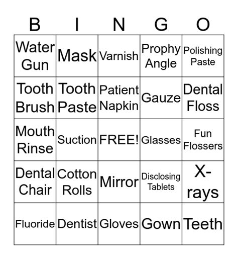 What Do You See When You Visit The Dentist Bingo Card