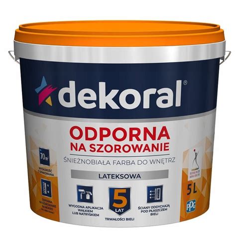 Краска DEKORAL Plus, Акриловая, Латексная, Матовое покрытие, белый ...