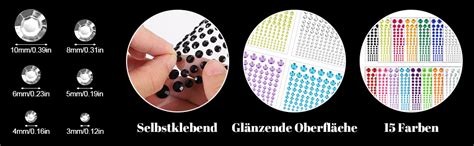 St Ck Glitzersteine Selbstklebend Bl Tter Strasssteine Bunte