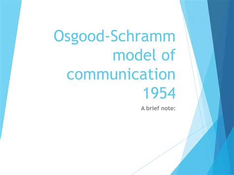 Osgood schramm model of communication 1954 | PPT