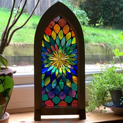 Stained Glass Mosaic Arch Window (Blue) - Siobhan Allen