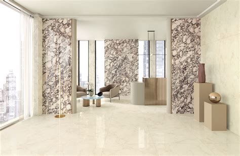 Porcelain Stoneware Wall Floor Tiles With Marble Effect Foyer Royal