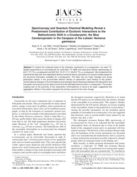 (PDF) Spectroscopy and Quantum Chemical Modeling Reveal a Predominant ...