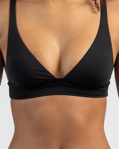 Shop Billabong Sol Searcher Elongated Triangle Bikini Top In Black