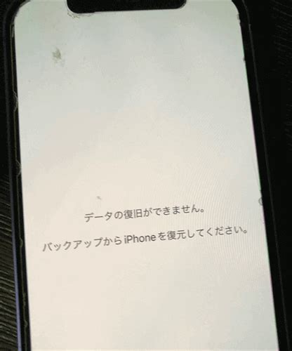 データの復旧ができません、バックアップからiphoneを復元してください