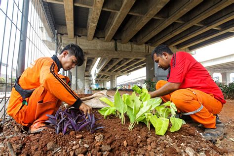 FOTO Penataan Kawasan Hijau Kolong Tol Becakayu Jakarta