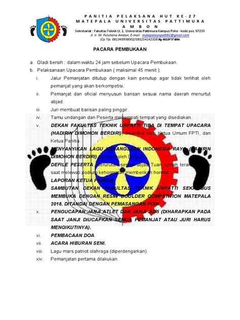 Susunan Acara Pembukaan Dan Penutupan Pdf