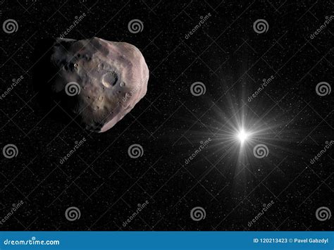 3D Illustration of Isolated Minor Planet in the Solar System Stock ...