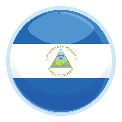 Vetor De Desenhos Animados Do ícone Da Bandeira Do Círculo Da Nicarágua Dia Nacional 14307587