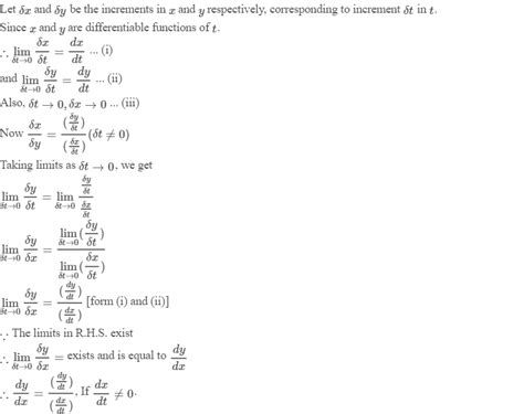 Q 21 If X F T And Y G T Are Diffrentiable Functions Of T Then Prove