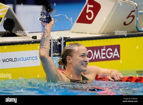 Sarah Sjoestroem Of Sweden Celebrates After Winning The Women S M