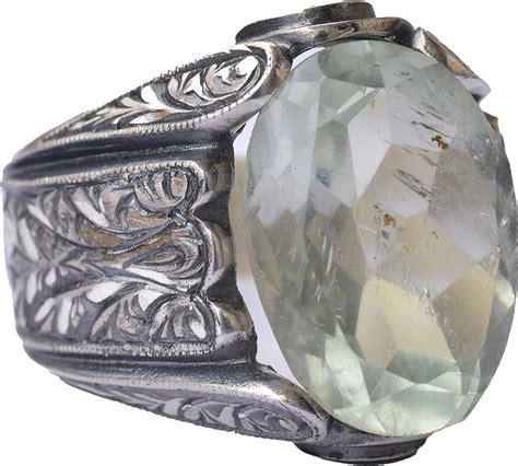 Anillo De Plata De Ley Para Hombre Con Piedras Preciosas De Citrino