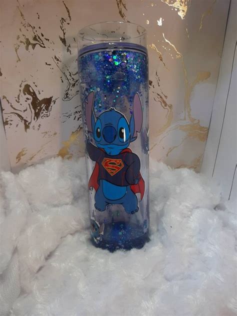 Stich Snow Globe Tumbler Acrylic 16 Ounce Customized Etsy